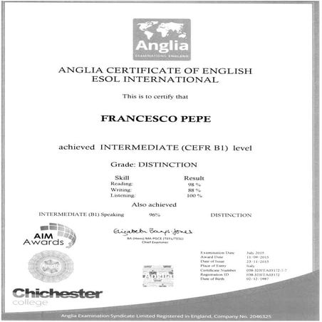 Anglia b1 | PDF