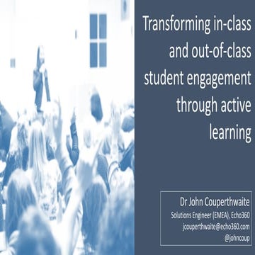 Transforming in-class and out-of-class student engagement through active lear...