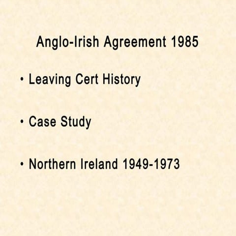 Anglo-Irish Agreement 1985