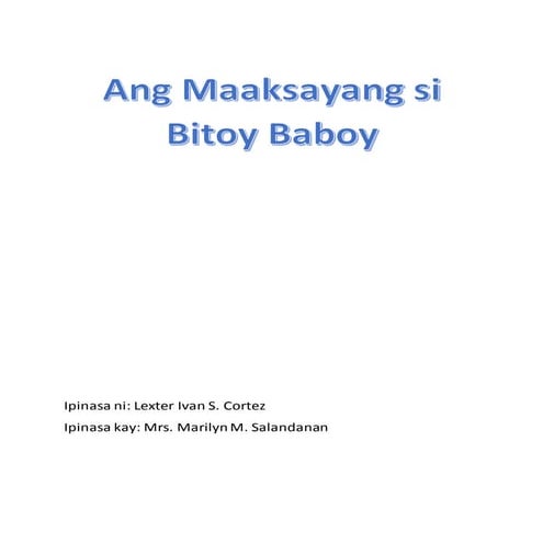 Isang Pabula by Lexter Cortez