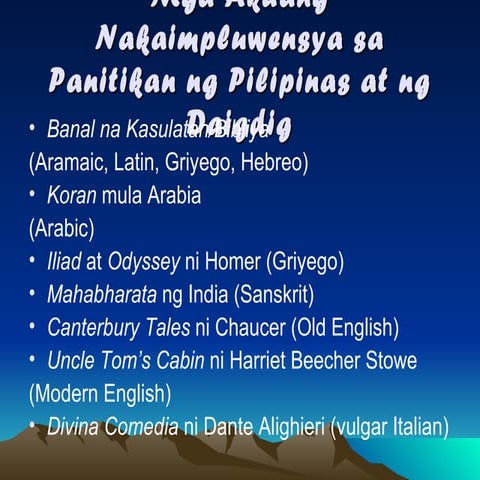 Ang Mga Panahon ng Panitikan