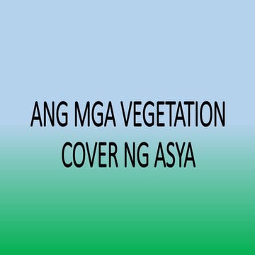 Ang mga vegetation cover ng asya