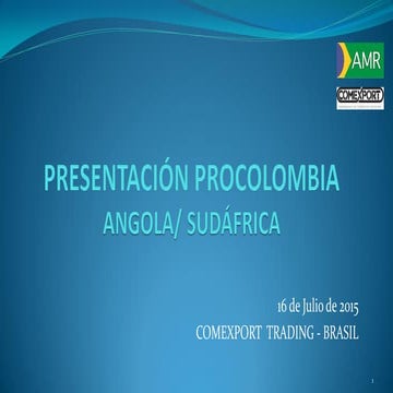 Angola, un país con oportunidades para la oferta colombiana de alimentos.