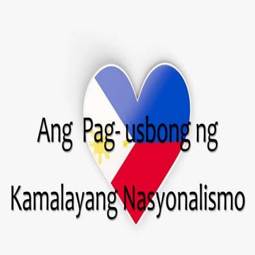 Ang  Pag -usbong ng Kamalayang Nasyonalismo