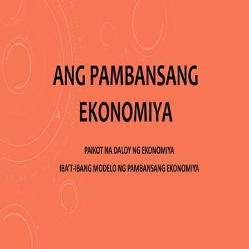Ang pambansang ekonomiya