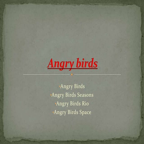 Angry birds | PPTX