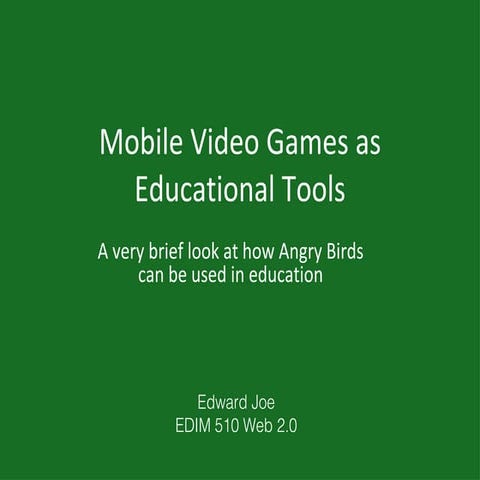 Angry birds in education | PPT