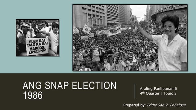 Ang Snap Election 1986 PPT