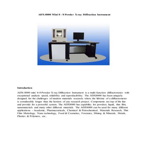 Angstrom advanced ADX 2500 X-ray diffraction instrument | DOCX