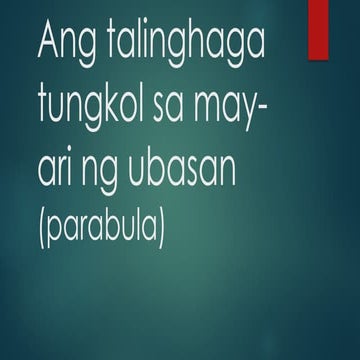 FILIPINO,9 PARABULA SUMMARY AND DEFINITION | PDF