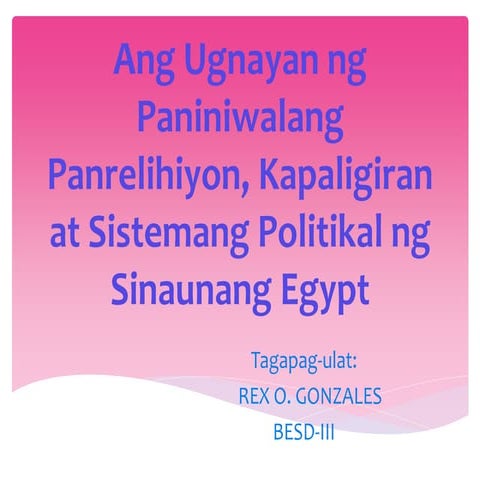 Ang ugnayan ng paniniwalang panrelihiyon, kapaligiran at