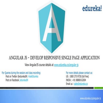 Webinar on Angular JS titled 'Develop Responsive Single Page ...