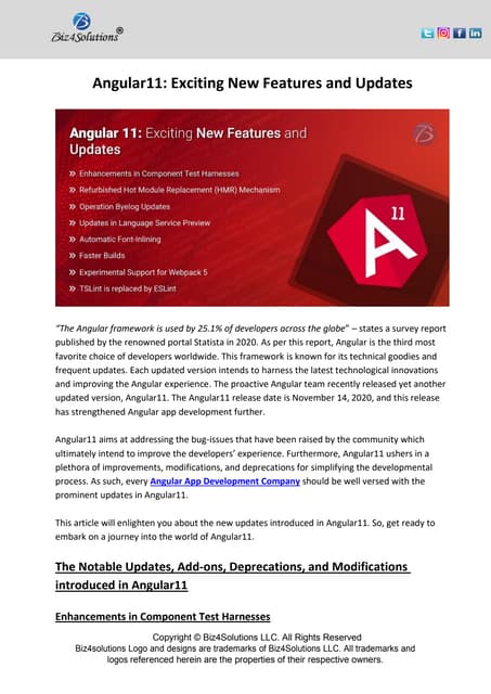 Angular11 exciting new features and updates