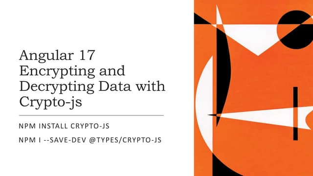 Angular 17 Encrypting Decrypting Data With Cryptojs Angular 17 Angular 17 Encrypting Decrypting Data With Cryptojs Angular 17