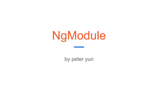 Angular2   NgModule
