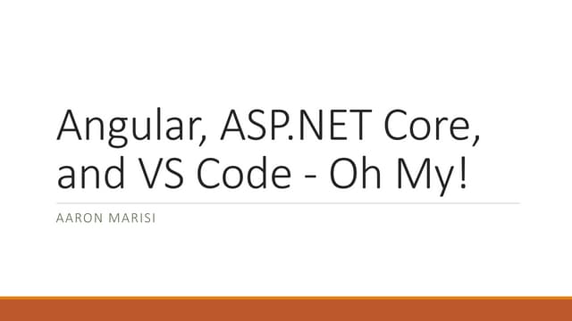 Angular, ASP.NET Core, and Visual S...