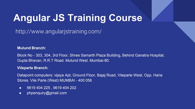 Angular JS Training Courses