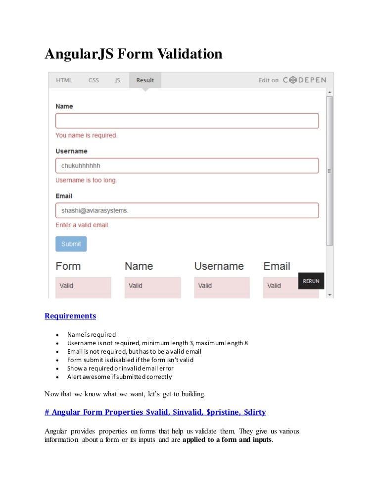 Angular js form validation shashi-19-7-16