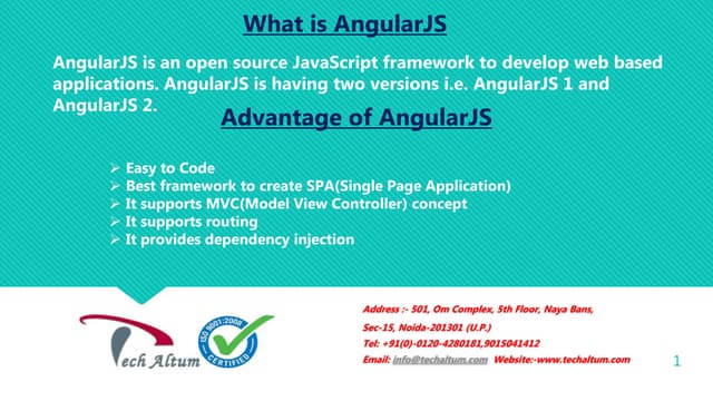 Tech Altum :- Angular introduction, Installation and directives