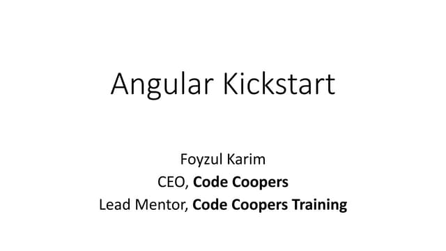 Angular4 kickstart