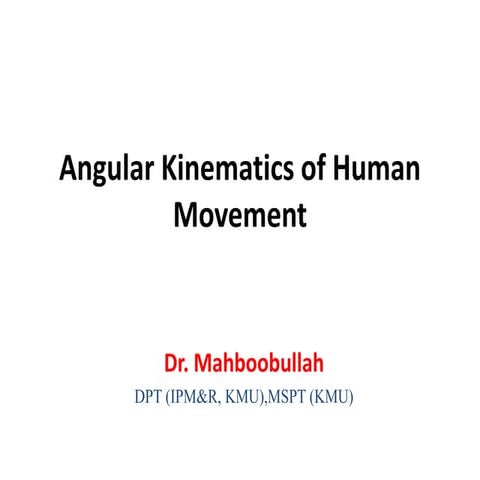 Angular kinematics of human movement