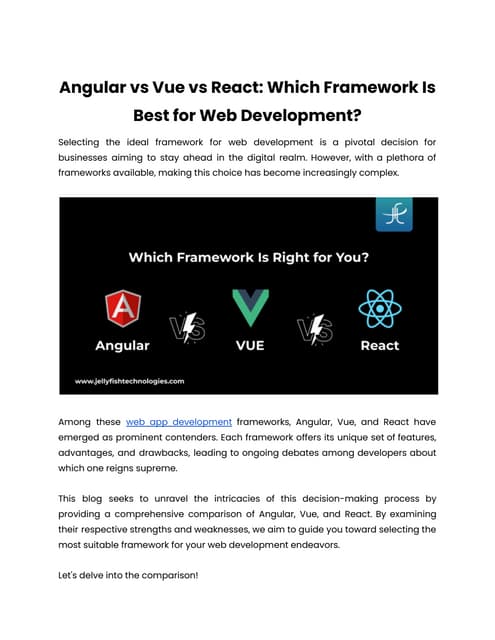 Angular vs Vue vs React: Which Framework Is Best for Web Development?