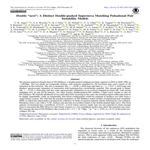 Double “acct”: A Distinct Double-peaked Supernova Matching Pulsational Pair I...