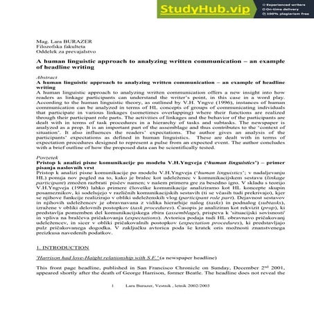 An HL Example Of Headline Writing | PDF