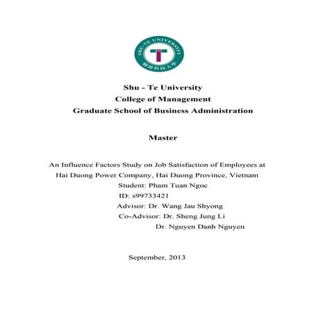 các nhân tố tác động lên lòng trung thành người lao động tại điện lực Hải Dương