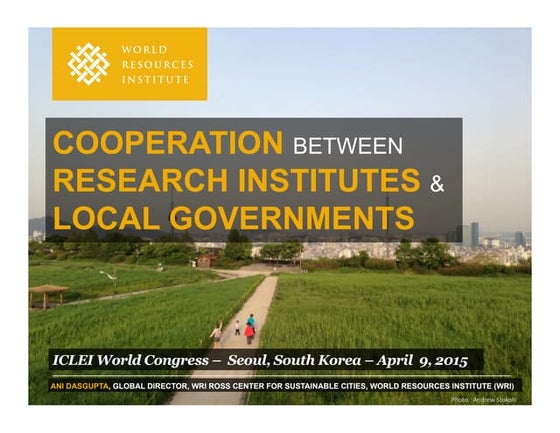Cooperation Between Research Institutes and Local Governments