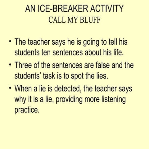 An Ice Breaker Activity