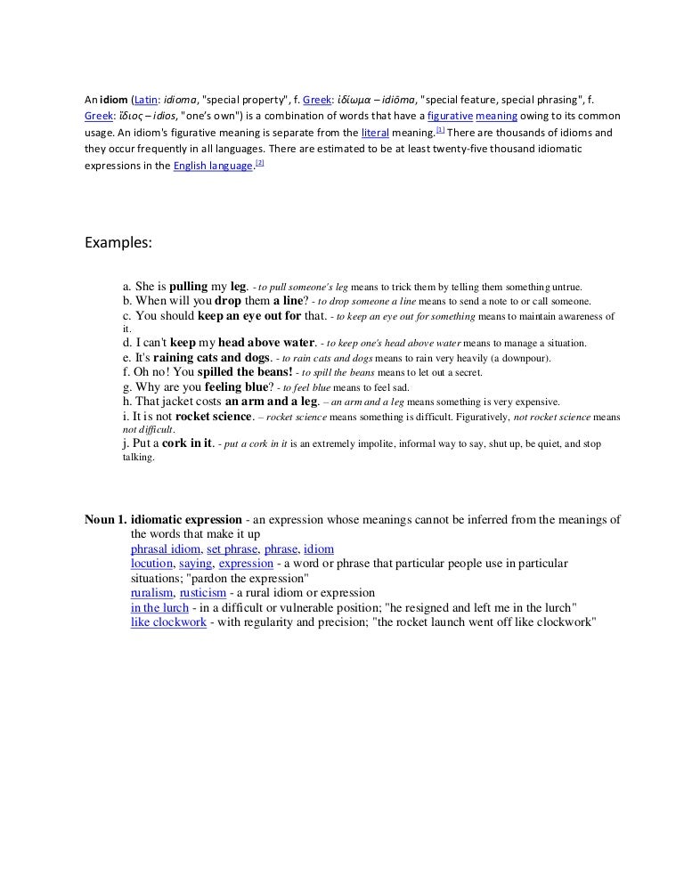 An Idiom