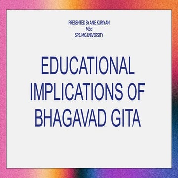 Educational implications of Bhagavad Gita