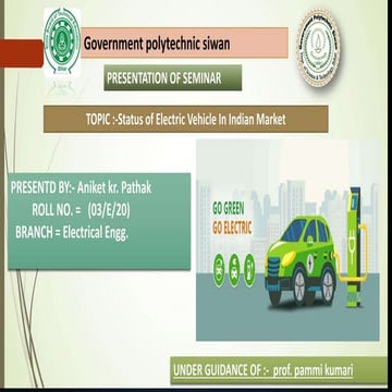 Status of Electric Vehicle in India 