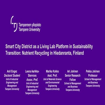 Smart City District as a Living Lab Platform in Sustainability Transition: Nu...