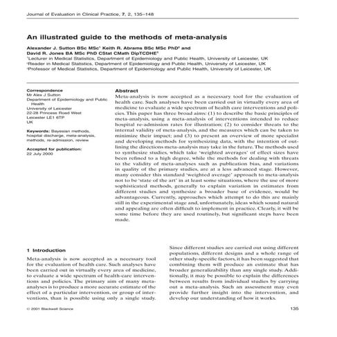 An illustrated guide to the methods of meta analysi