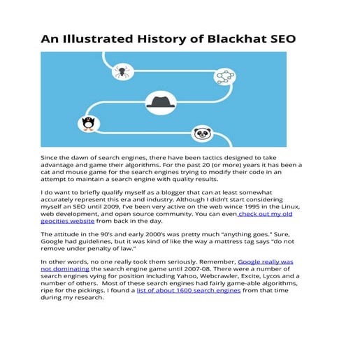 An Illustrated History of Blackhat SEO
