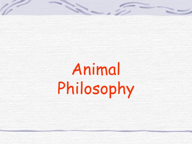 Animal Philosophy