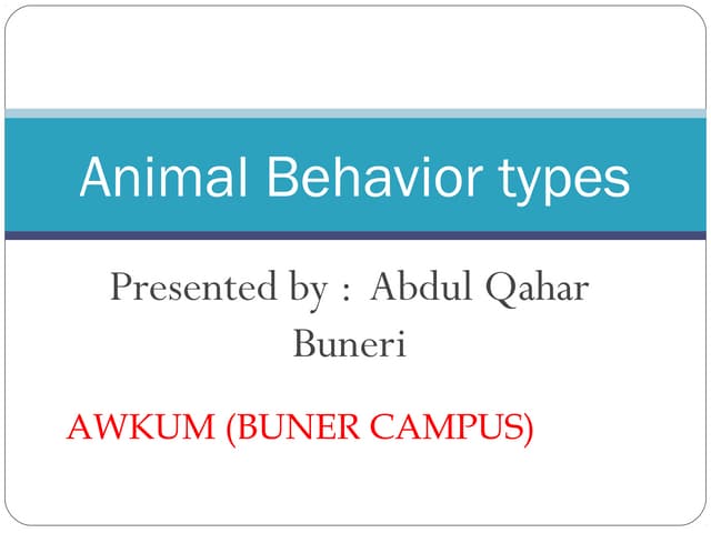 Animal behavior powerpoint