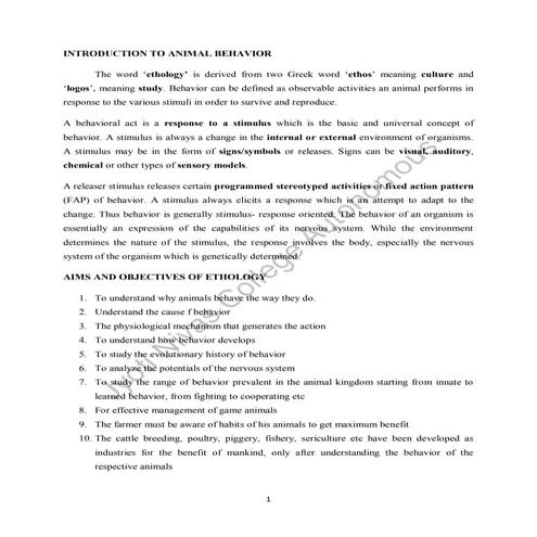 Introduction of Animal Behaviour full notes.pdf