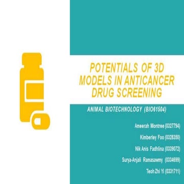 Potentials of 3D models in anticancer drug screening