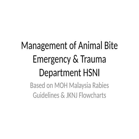 Comprehensive Management of Animal Bites and Rabies Prophylaxis in ...