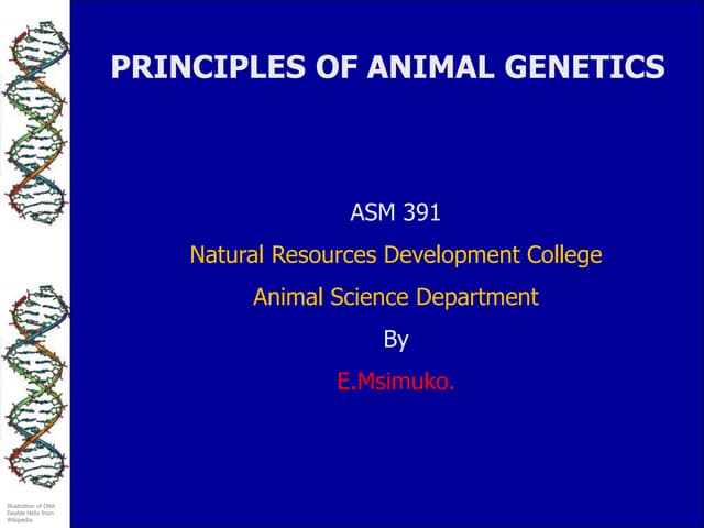 Genetics of animal breeding 9