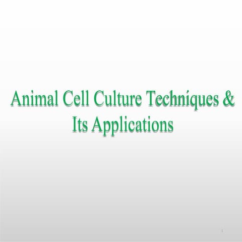 Animalcellculturetechniques
