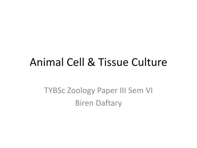 Animal cell & tissue culture