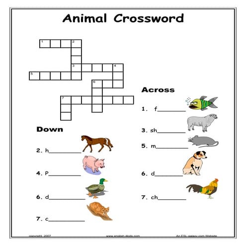 Animalcrossword