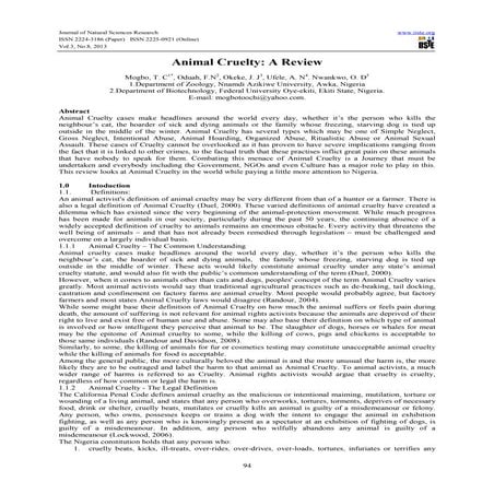 Animal cruelty a review