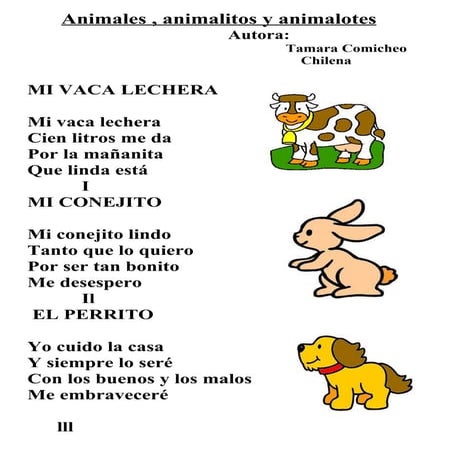Animales,Animalitos ,Animalotes  Poema