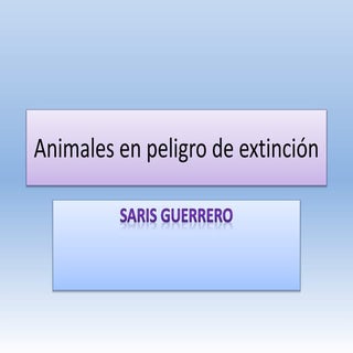 Animales en peligro de extinsion