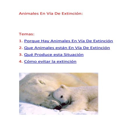 Animales en vía de extinción